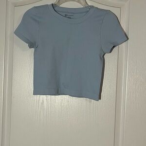 No Boundaries Sky Blue Ribbed Women’s Tee